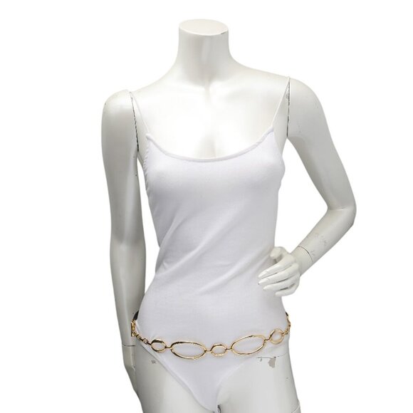 Vintage Leather Chain Milor Hip Belt Black Gold Boho 80s Retro Party - Picture 2 of 6